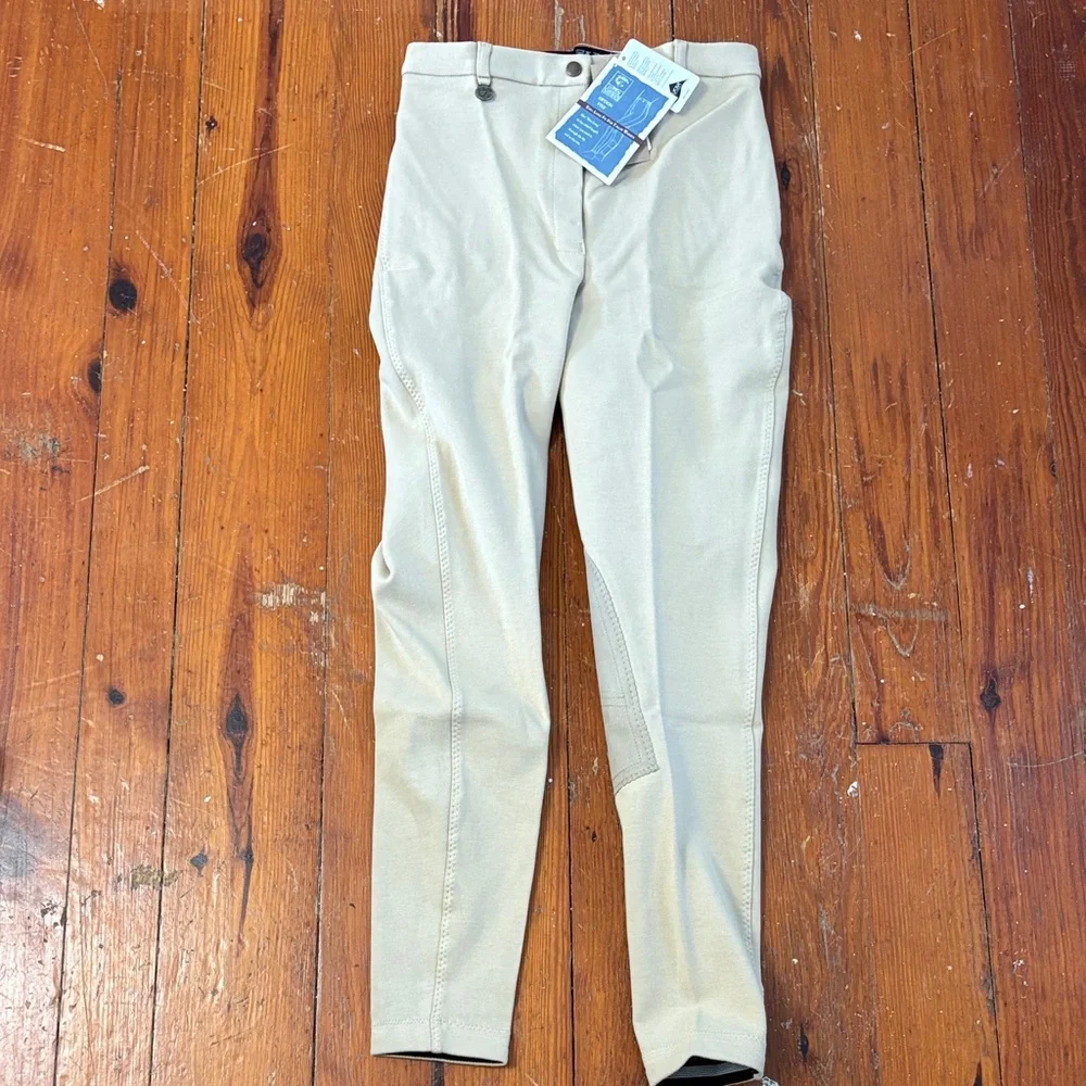 NWT On Course Cotton Naturals Knee Patch Riding Pants Breech 30 Long - Picture 1 of 8